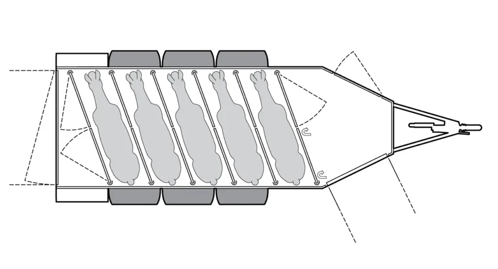 S70/71 technische Skizze Draufsicht diagonal Pony